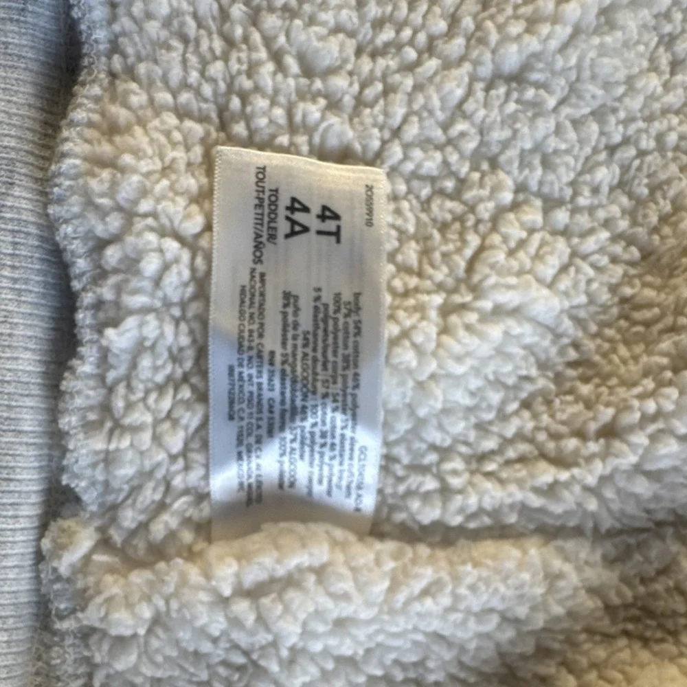 OshKosh B'gosh Gray Polka Dot Hooded Fleece-Lined Zip Jacket 4T 20598910